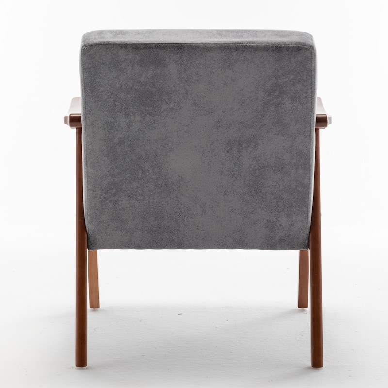 Extra-Thick Backrest Accent Chair with Solid Wood Frame
