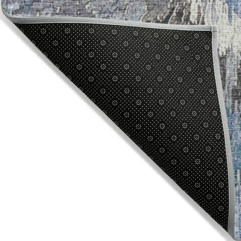 Machine Washable Indoor/ Outdoor Abstract Burst Chantille Rug