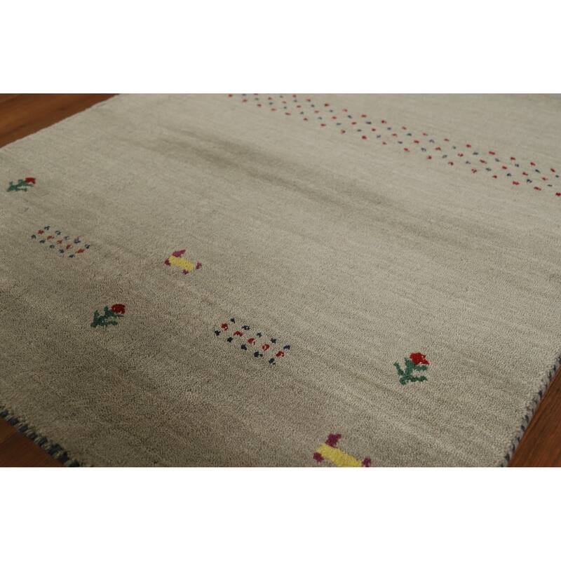 Hand Knotted Oriental 100% Wool Carpet Tribal Tribal Green Gabbeh Area Rug - 5' 0'' X 3' 0''