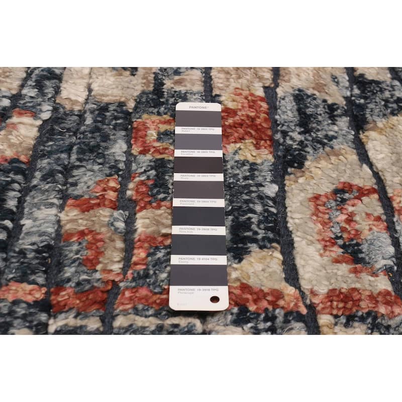 ECARPETGALLERY Hand-knotted Tangier Dark Grey, Khaki Wool Rug - 5'0 x 7'10