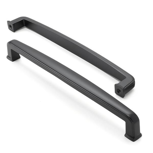 Shop Solid Matte Black Bar Cabinet Handles 7 1 2 Hole Centers 10 Pk 10 Pack Overstock 31074756
