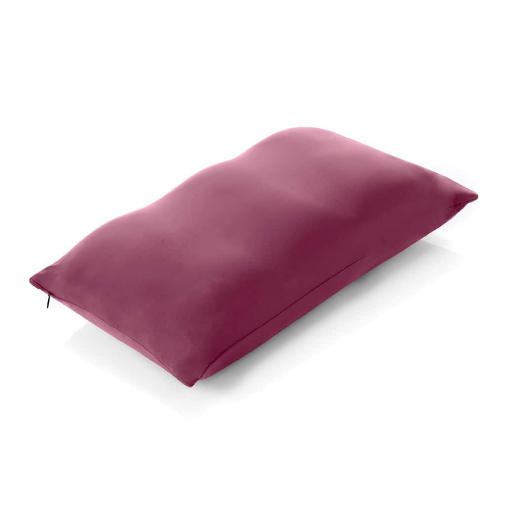 Premium Microbead Pillow, Anti-Aging, Silk like Cover, Burgundy Merlot