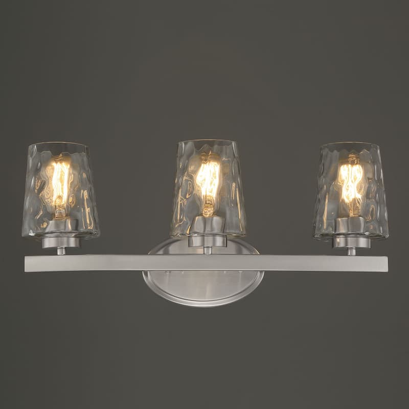 Modern Industrial 3-light Modern Bathroom Vanity Light with Art Glass - 24''