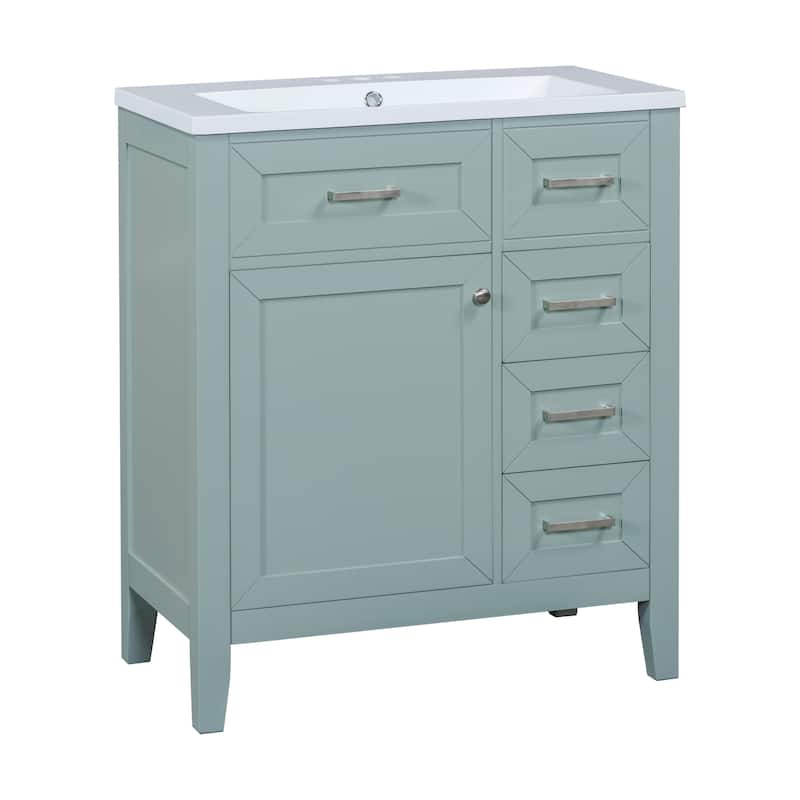 Bathroom Vanity with Single Sink, Bathroom Storage Cabinet with 3 Drawers, Bathroom Vanities with Soft Closing Cabinet Door