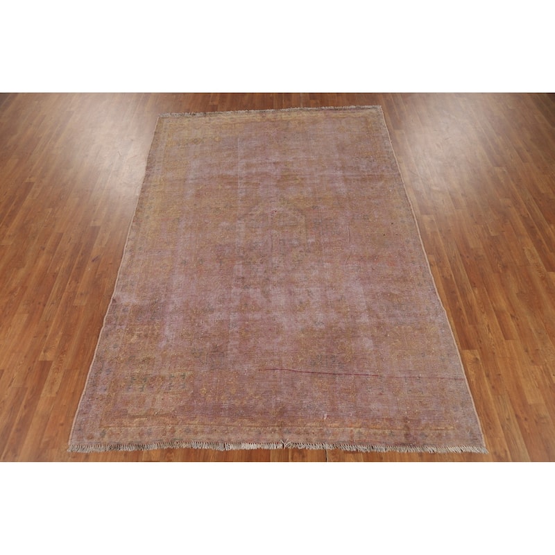Overdyed Qashqai Persian Area Rug Handmade Wool Carpet - 6'3" x 9'1"