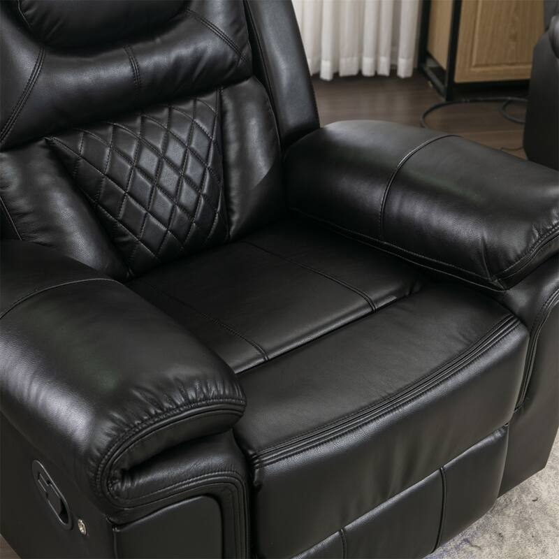 Merax Home Theater Seating Manual Recliner Chair with LED Light Strip