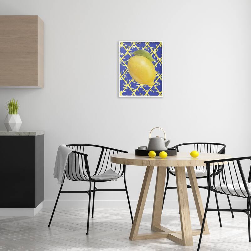 Stupell Bold Lemon over Blue Framed Giclee Art Design By Matthew Piotrowicz