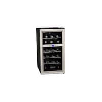 Koldfront TWR181E  14" Wide 18 Bottle Wine Cooler with Dual Thermoelectric Cooling Zones - Stainless Steel