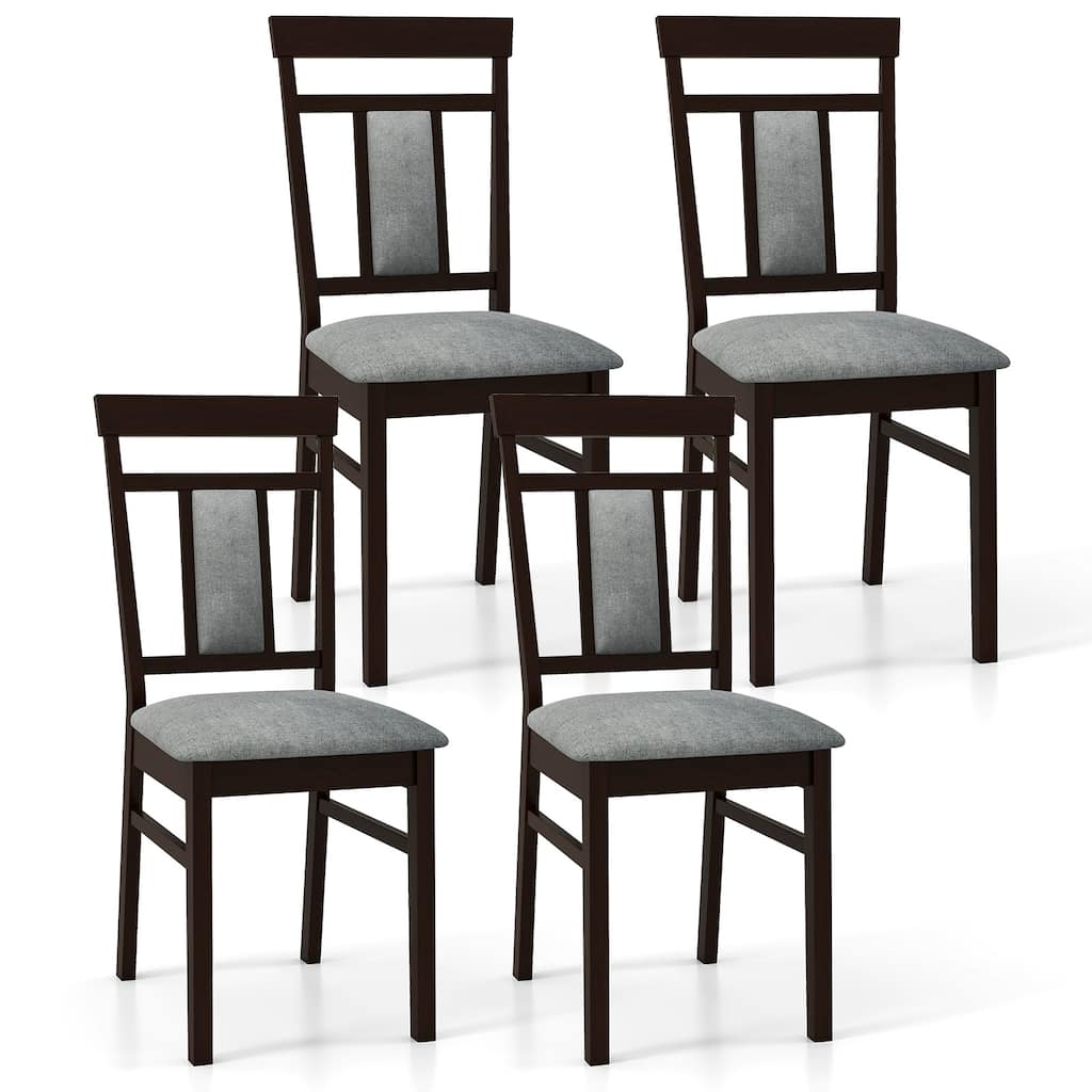 Gymax Modern Home Dining Chair Set of 4 w/Upholstered Seat & Backrest