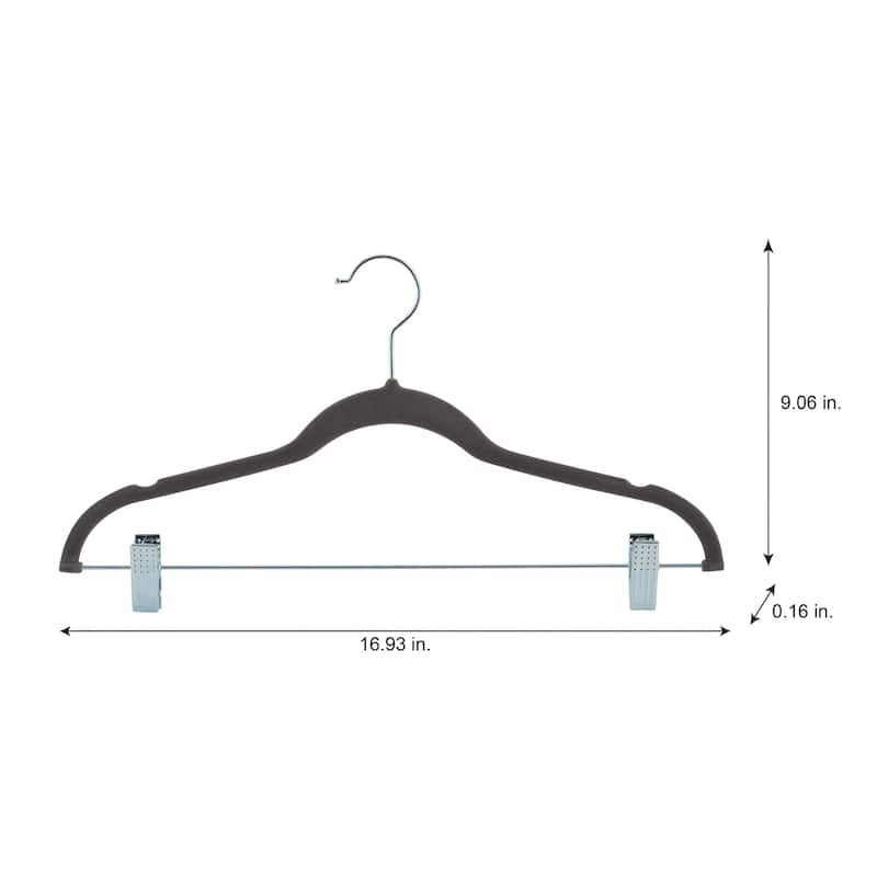 Laura Ashley 12 Pack Velvet Hangers with Clips