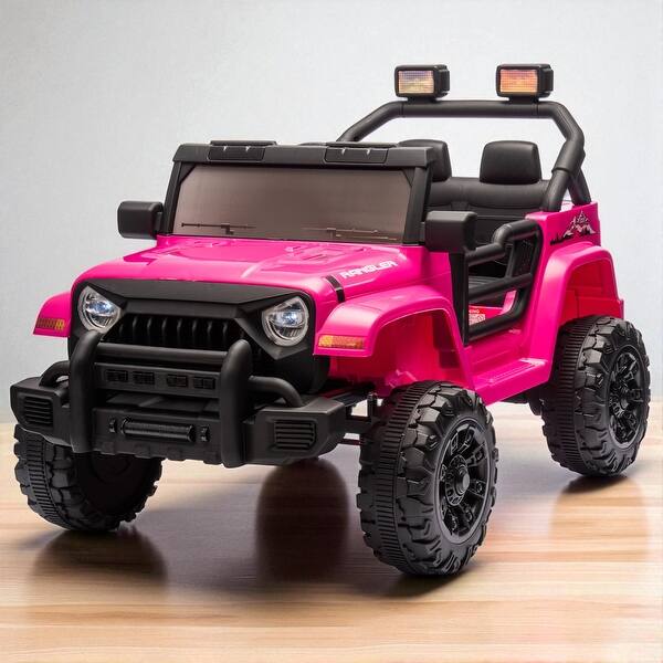 slide 2 of 28, 12V Kids Ride-On Car with Remote Control, Dual Drive, Bluetooth, MP3, Four-Wheel Suspension, Headlights for Ages 2-4 Pink