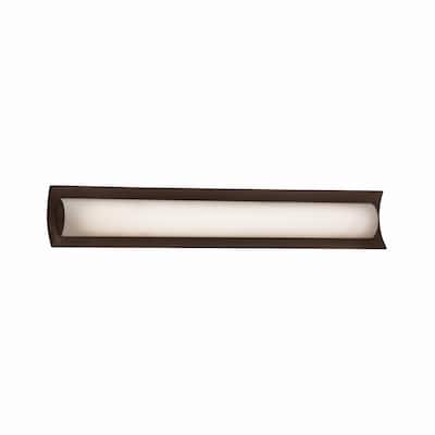 Justice Design Fusion Lineate 30-inch Dark Bronze ADA LED Wall/ Bath Bar, Opal Shade