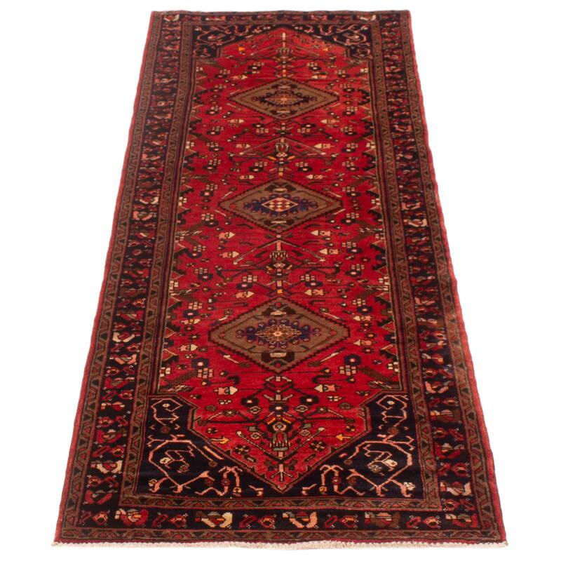 ECARPETGALLERY Hand-knotted Andelz Red Wool Rug - 3'6 x 9'3