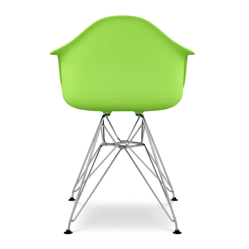 Green And Silver Heavy Duty Plastic Dining Arm Chair