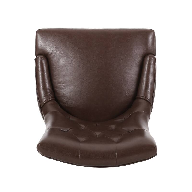 Dining Chairs Set of 2, Tufted Faux Leather Dining Room Chairs with Wood Legs, High-Backed Upholstered Chairs for Kitchen