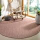SAFAVIEH Courtyard Carolann Indoor/ Outdoor Waterproof Patio Backyard Rug - 6'7" x 6'7" Round - Red/Beige