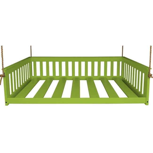 Pine Full Mission Hanging Daybed with Rope - Lime Green