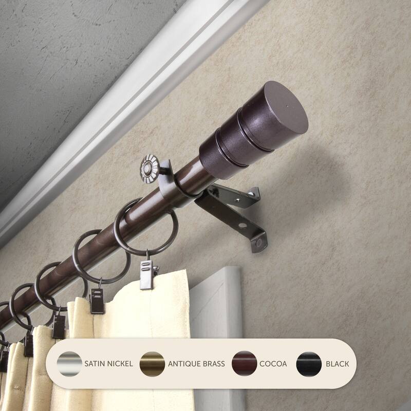 InStyleDesign Leo Adjustable Curtain Rod - 28 to 48 inches - Cocoa
