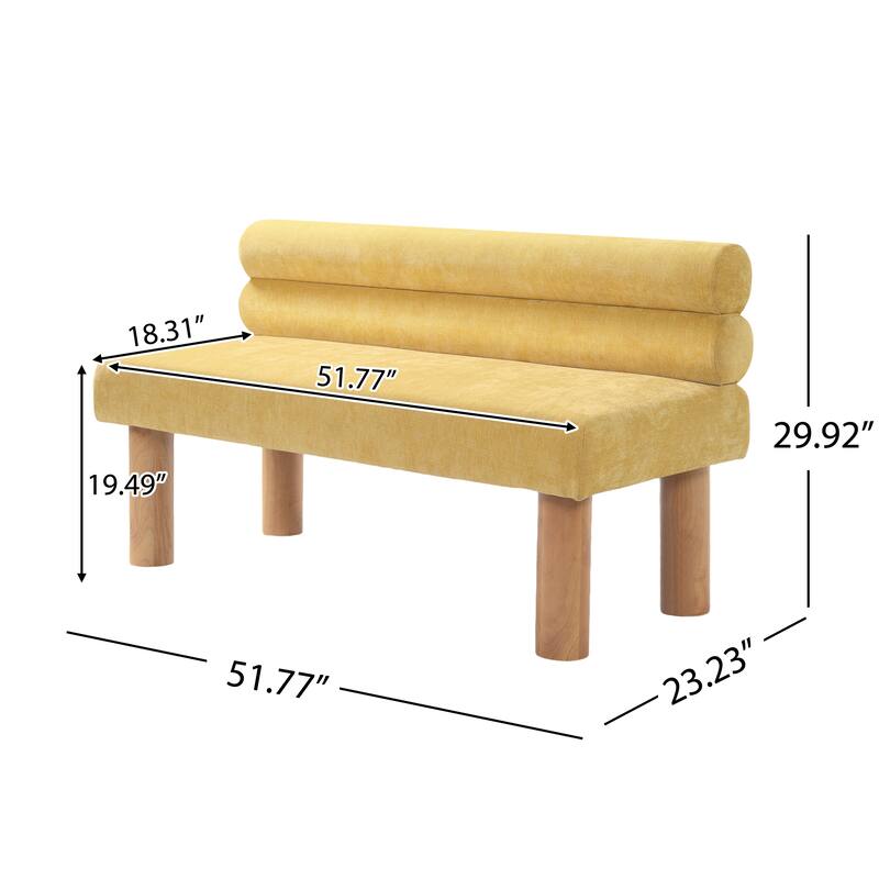 Christopher Knight Home - Modern Upholstered Dining Bench with Padded Seat and Backrest