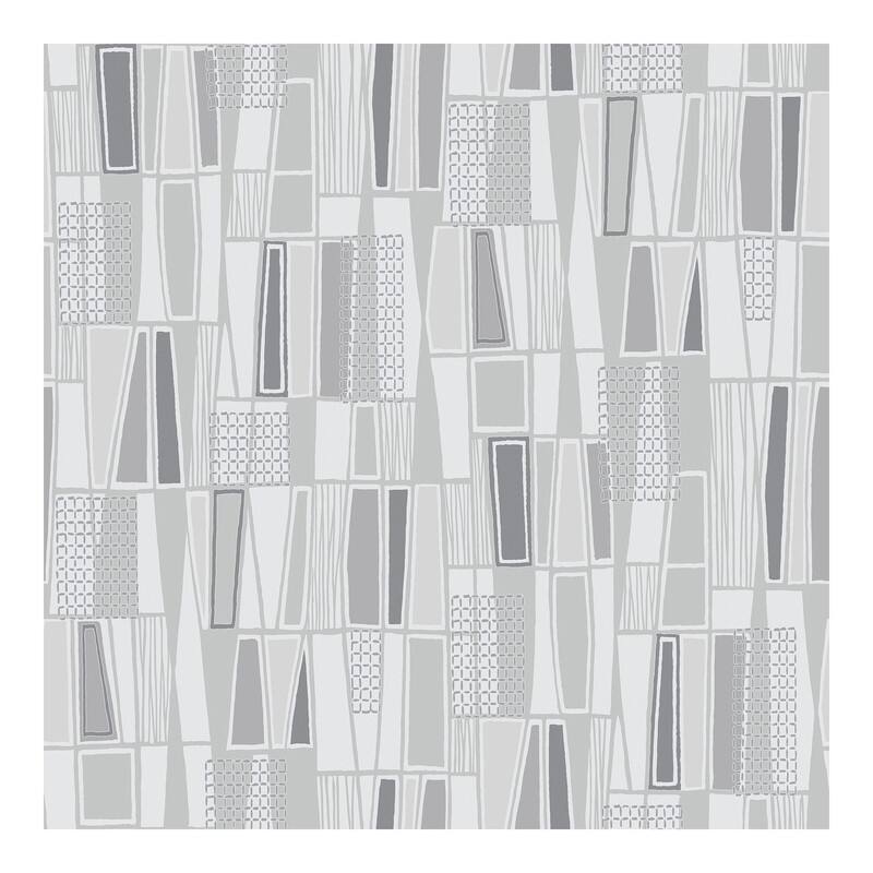 Borastapeter Taavi Grey Retro Geometric Wallpaper - 20.9 x 396 x 0.025