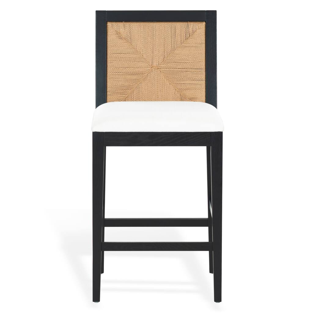 SAFAVIEH Couture Emilio 26-Inch Counter Stool with Handwoven Rope Back - 18"W x 22"D x 39"H
