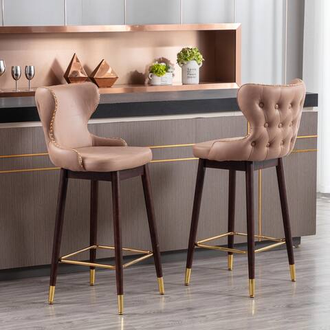 29.9" Modern Leathaire Fabric bar stools,Set of 2