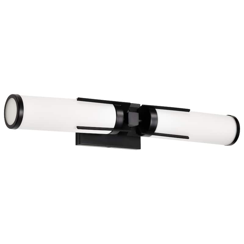 Roselle 2 Light Vanity Matte Black with White Glass - Matte Black