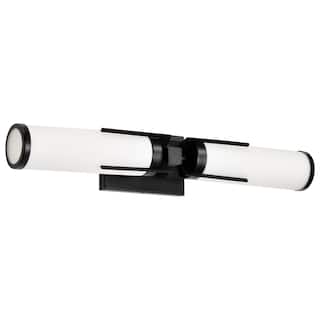 Roselle 2 Light Vanity Matte Black with White Glass