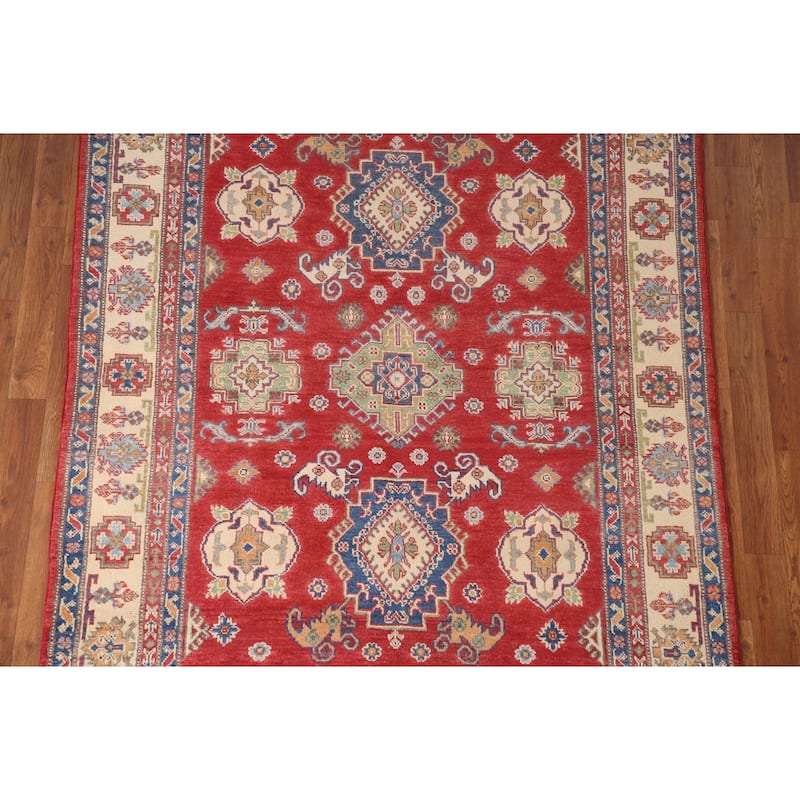 Traditional Kazak Area Rug Handmade Living Room Wool Carpet - 4'11" x 6'5"