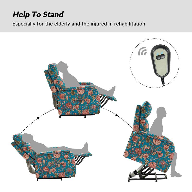 Elisa Power Remote Lift Assist Recliner Set Of 2 with Metal Base