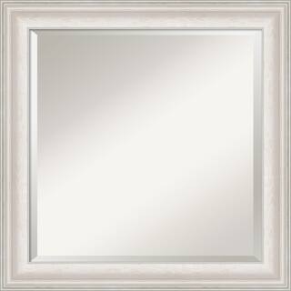 Beveled Bathroom Wall Mirror - Trio White Wash Silver Frame - Trio White Wash Silver