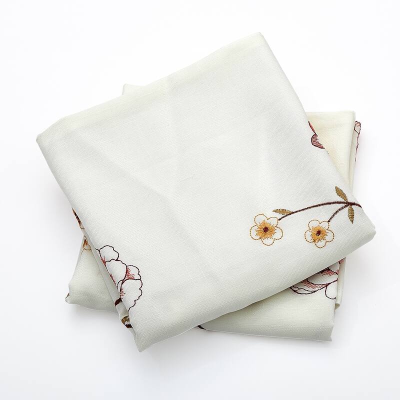 Canvas Pillow Shells with Spring Flower Accents (Set of 2), NO INSERT