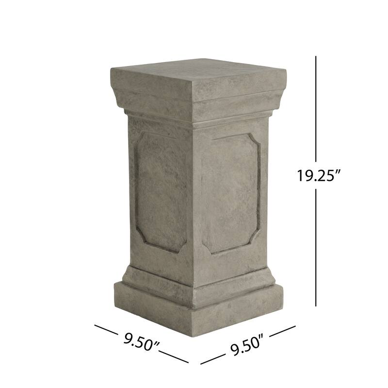 Christopher Knight Home - Thaloren 19.25'' H Indoor/Outdoor Handcrafted MGO Plant Stand Pedestal