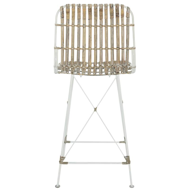 SAFAVIEH Shinako 37.5-inch Wicker Croco Brown Counter Stool (Set of 2) - 18.1" x 20.9" x 37.4" - 18Wx21Dx37H