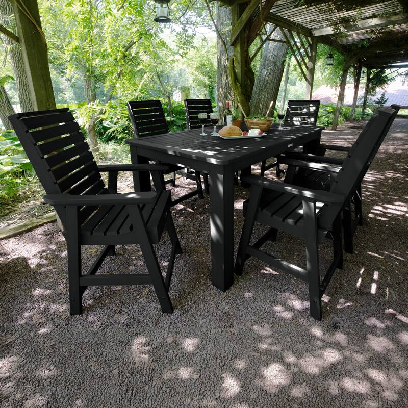 Weatherly 7-piece Outdoor Dining Set - 42" x 72" Table, Counter-height