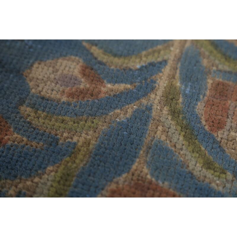 Tabriz Persian Vintage Area Rug Hand-Knotted Geometric Wool Carpet - 9'10"x 12'9"
