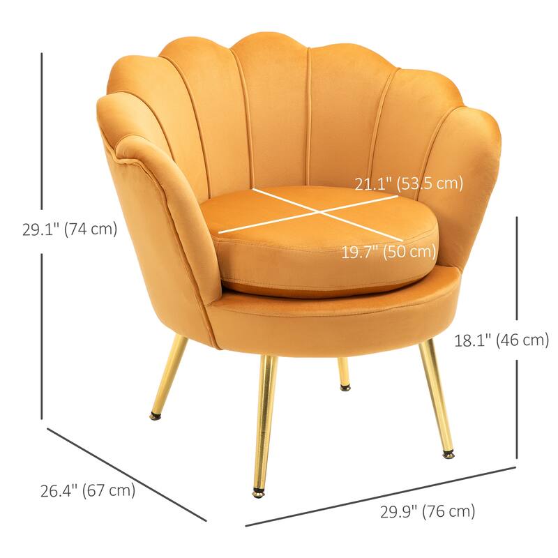 Velvet-touch Fabric Accent Chair