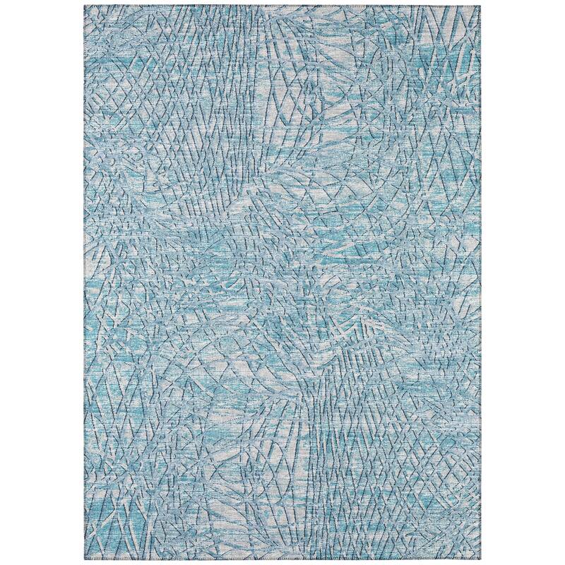 Indoor/Outdoor Rylee Abstract Washable Rug - 8' x 10' - Blue