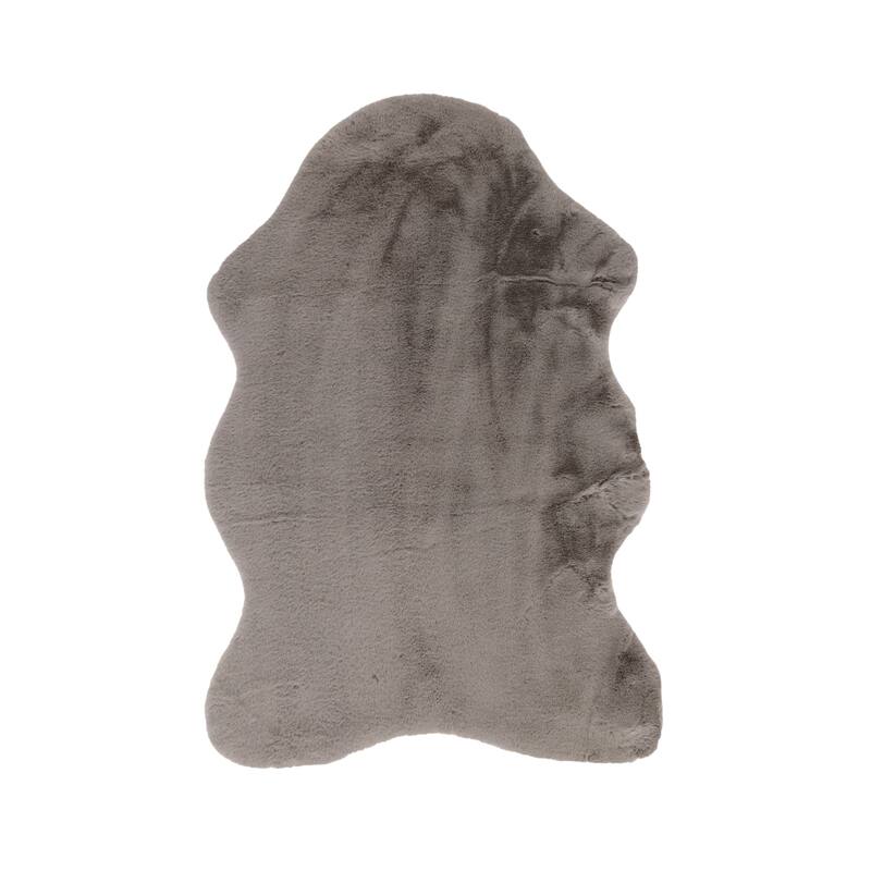 Faux Fur Rabbit Rug - 2'x3' - Grey