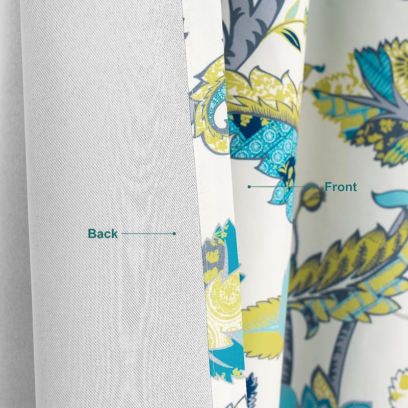 DriftAway Layla Classic America Style Floral Leaves Window Curtain Grommet
