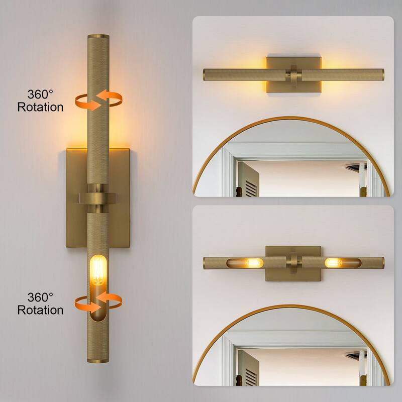 23.6 in. Modern 2-Light Bath Bar Vanity Light