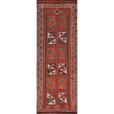 Tribal Anatolian Turkish Vintage Runner Rug Hand-Knotted Wool Carpet - 2'11"x 10'0"