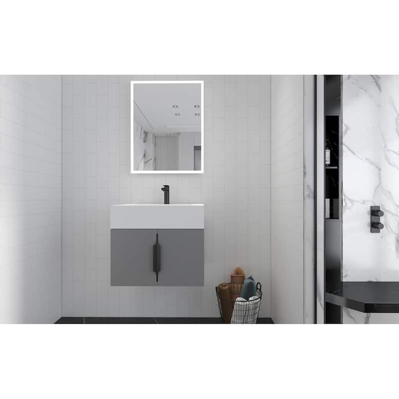 Nile 24-Inch Wall Mounted Bathroom Vanity Set w/ White Top