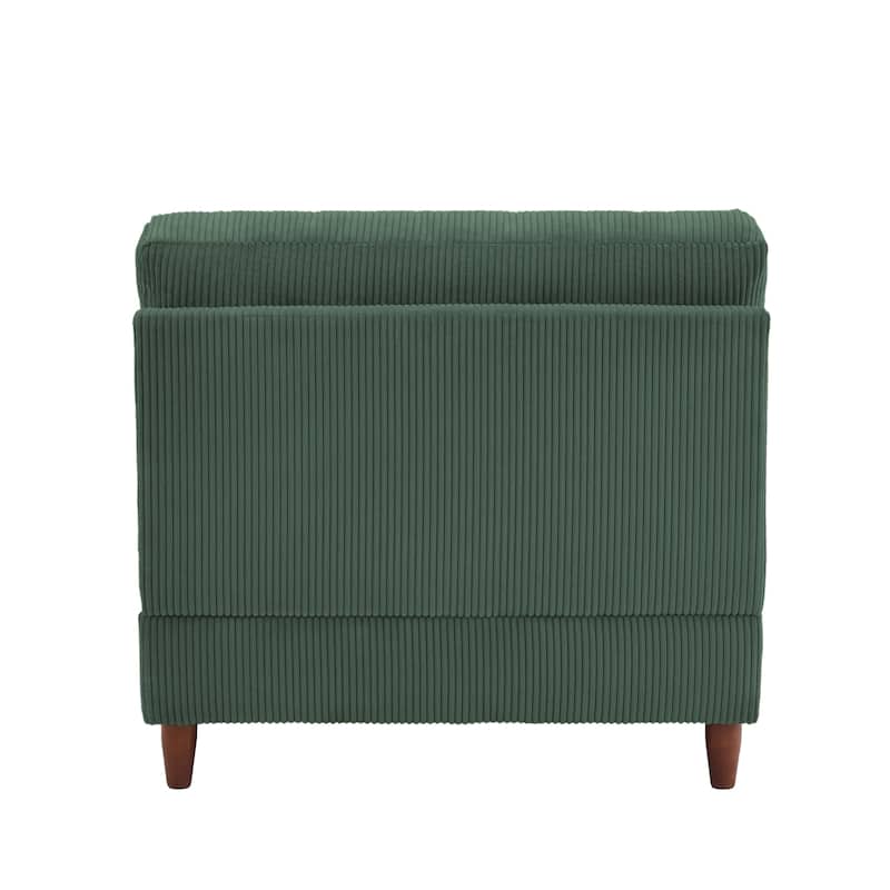 Corduroy Accent Chair with Ottoman Modular Couch Sectional Sofa