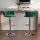 preview thumbnail 73 of 198, Modern Velvet Adjustable Swivel Bar Stools Set of 2 DarkGreen-Silver