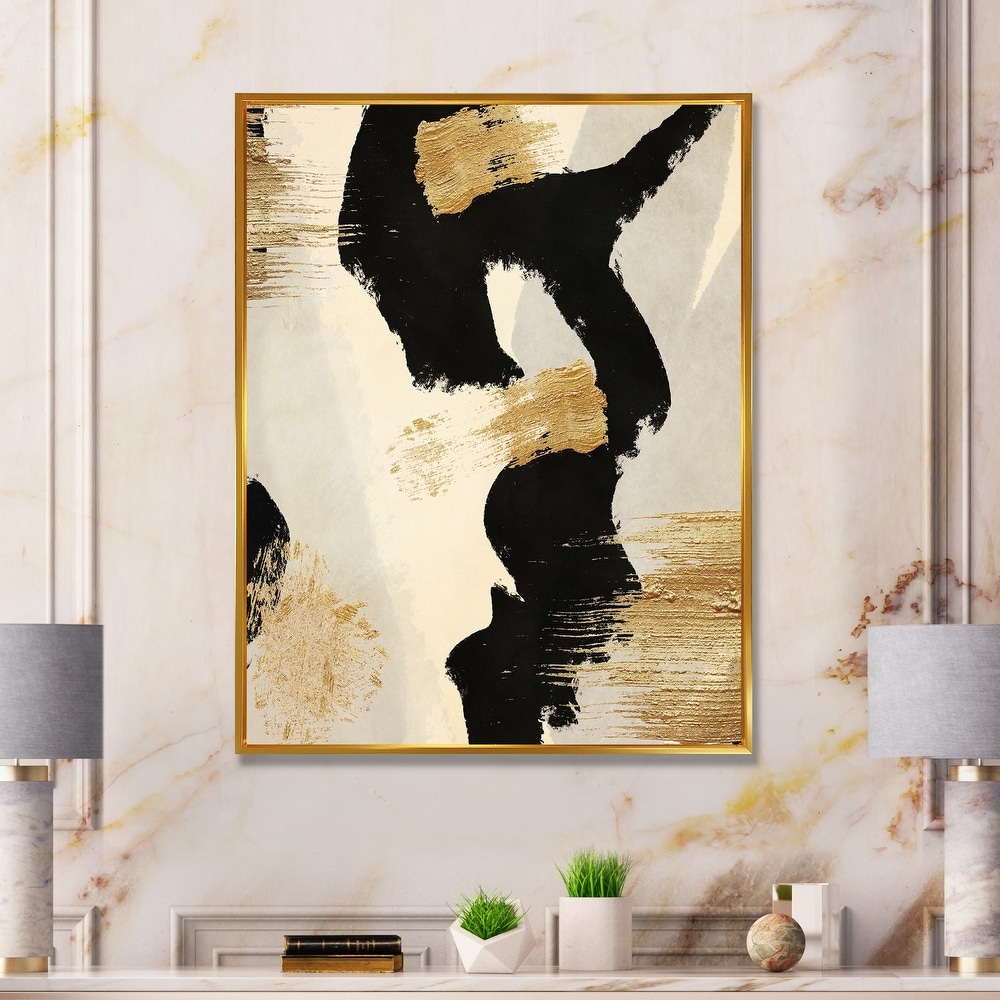 Designart ' Perfume Chanel Five Pink Strokes ' French Country Canvas Wall Art Print