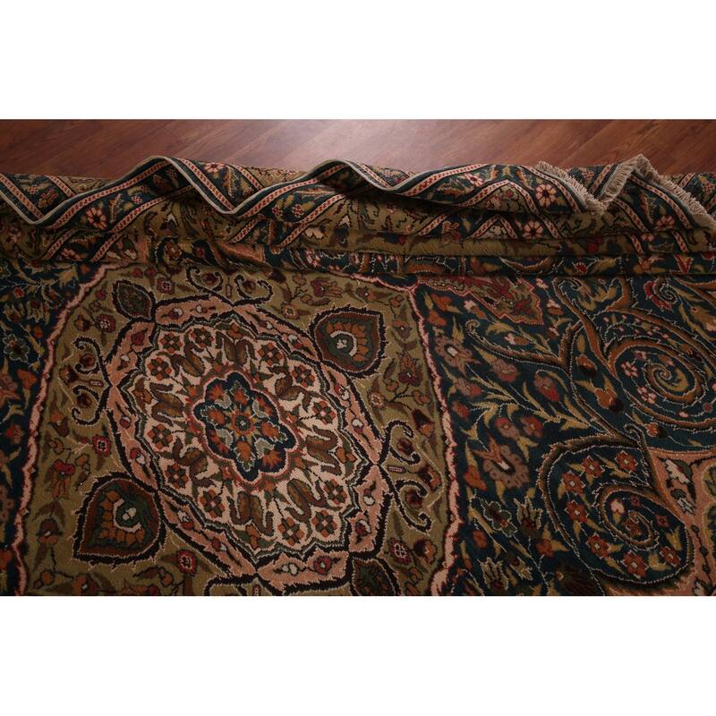 Vegetable Dye Anatolian Turkish Vintage Rug Handmade Blue Wool Carpet - 6'7" X 8'9"