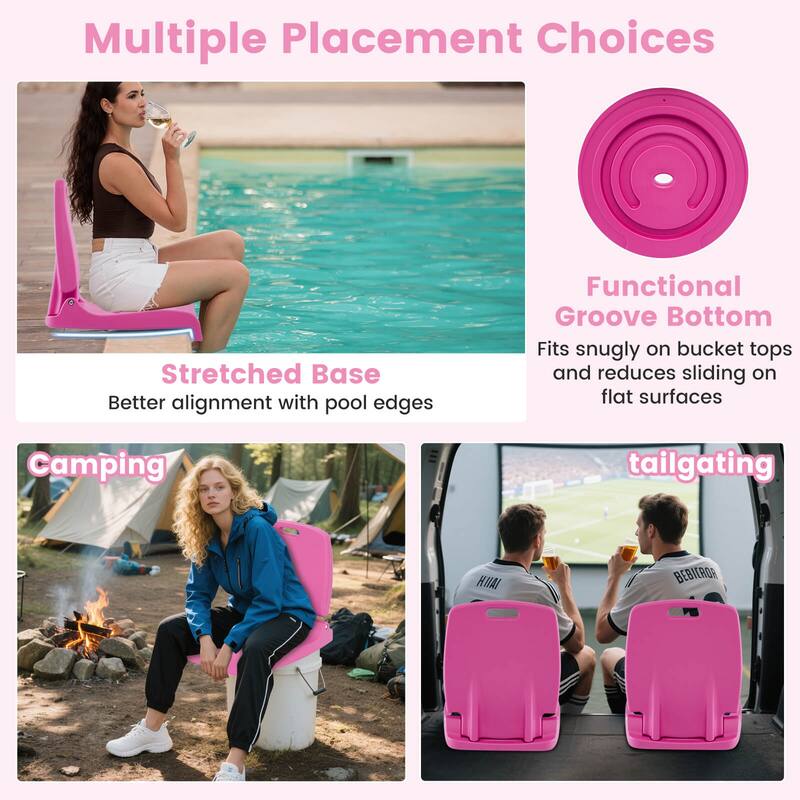 Costway Poolside Chair for Edge of Pool with Back Support & Handles - See Details