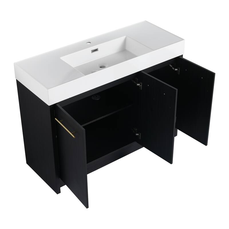 Malwee 24"/30"/36"/48" Bathroom Vanity with Sink, FreeStanding Vanity with Soft Close Doors and adjustable shelf