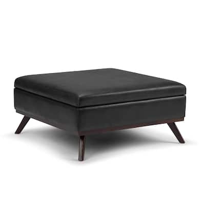 Square Coffee Table Storage Ottoman